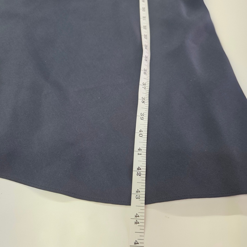 J. Crew Silk V-Neck Midi Dress Womens 6 Navy Blue Sophia A-Line Cocktail Wedding - Picture 5 of 12